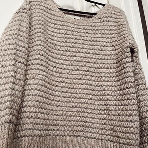 Large Taupe & Silver Loft Sweater